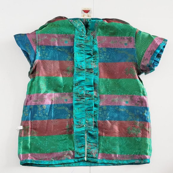 Vintage Children Traditional Chinese Pyjama Shirt and Pants Set - Size Youth 8 - Picture 4 of 14